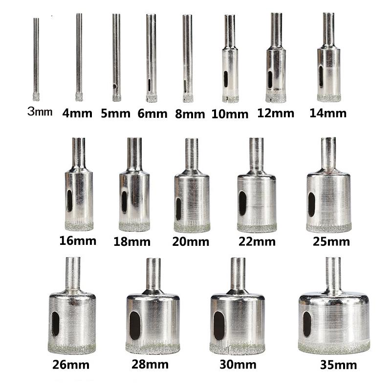 1 комплект 3-50 мм алмазное сверло с покрытием для плитки мрамора стекла керамики кольцевая пила алмазное сверло