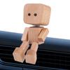Shaking Wooden Man Figurine, Handmade Shaking Feet Wooden Doll,Car Ornaments,Funny Wood Desktop Decor, Car Dashboard Decorations