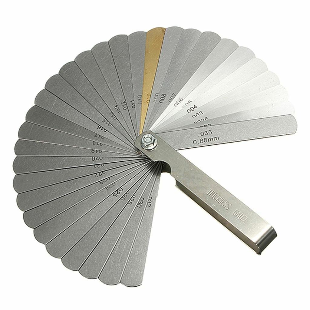 Стальной щуп с 32 лезвиями, инструмент для измерения зазора в метрической и британской системе с двойной маркировкой