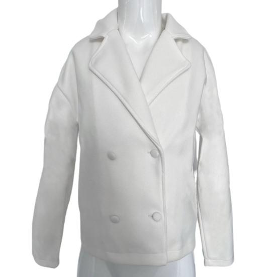 Men Winter Lapel Long Sleeve Coat Double Breasted Pockets Solid Color Warm Woolen Outwear Streetwear