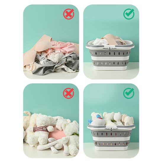 Storage Basket Portable Folding Plastic Bath Caddy with Handle Large Capacity Strong Load-bearing Travel Bathroom Organizer