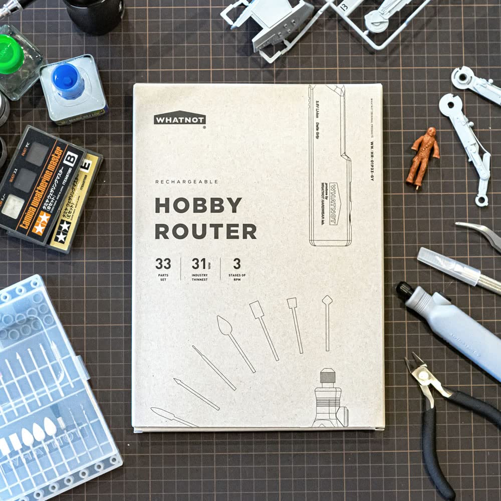 Набор WHATNOT Hobby Router Mini and 33 Set, Router, Rechargeable, 3-Speed, Engraving, Drilling, Polishing, Pieces, Gray, HR-01P
