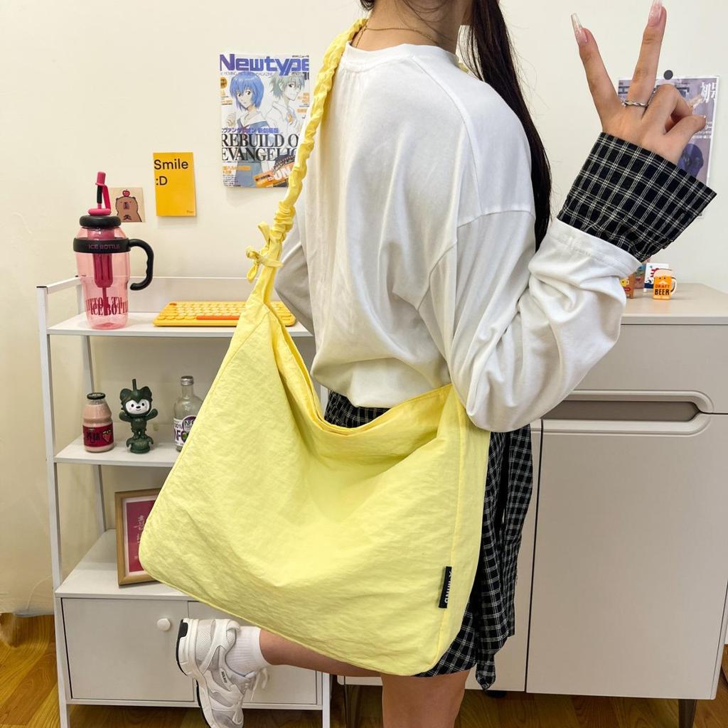 2025 Women's Large Capacity Pleated Tote: Casual Drawstring, Single Shoulder, Crossbody Bag