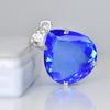 Lab Grown 55 Ct CERTIFIED Sapphire 925 Sterling Silver Blue Pear Gems Pendant MY-PD-128-NS