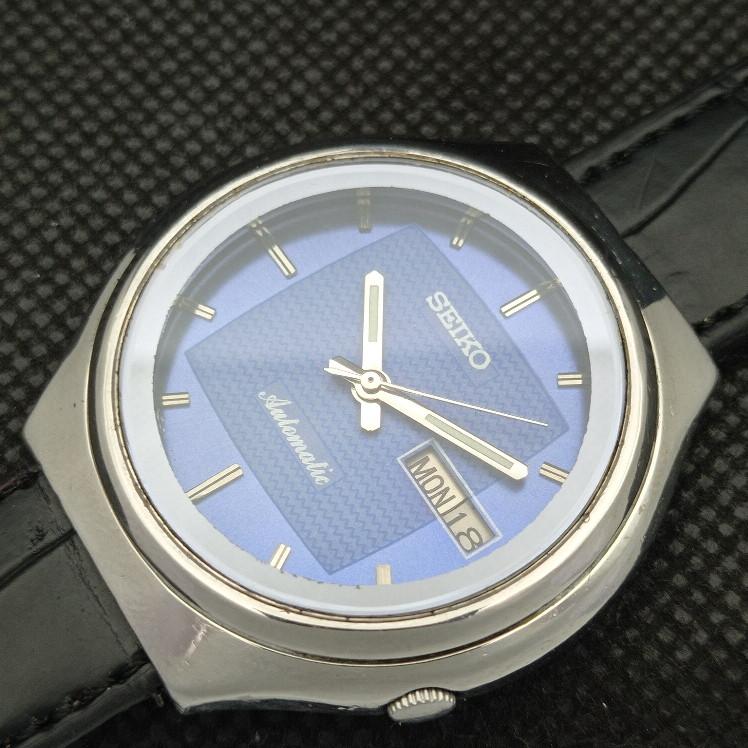 USED VINTAGE SEIKO 5 AUTOMATIC 7009A JAPAN MENS D/D BLUE WATCH 604-a314010-9 SKU604-a314010