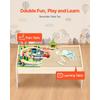 SucceBuy Игровой стол для поездов 84 разноцветные детали Деревянный стол для занятий со складным ящиком для хранения 3-в-1 Деревянный набор поездов для игр