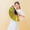 Hand Fan  Attractive 13 Inch Large Shining Rave Hand Fan  Transparent Chinese Fan