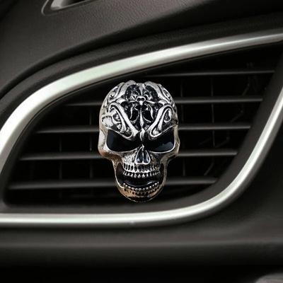 Автомобильный освежитель воздуха на выходе, крутой ретро-череп, ароматерапия, интерьерный зажим для духов, автоматический диффузор, аксессуары для украшения автомобиля