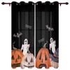Хэллоуин тыква призрак летучая мышь черные оконные шторы для гостиной спальни кухонные оконные занавески балдахин домашний декор шторы