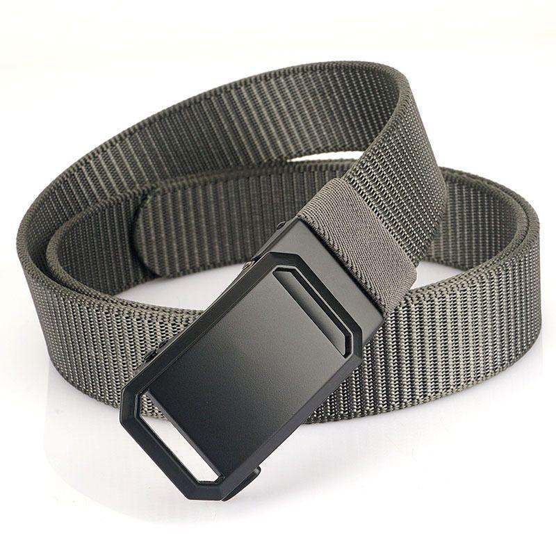 Men's Automatic Buckle Canvas Tactical Belt - Imitation Nylon, Outdoor Leisure, Military Style