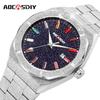 AOCASDIY Luxury Men Watche Colourful Crystal Waterproof Bling Dial Frosted Star Dust Rainbow Watch For Men