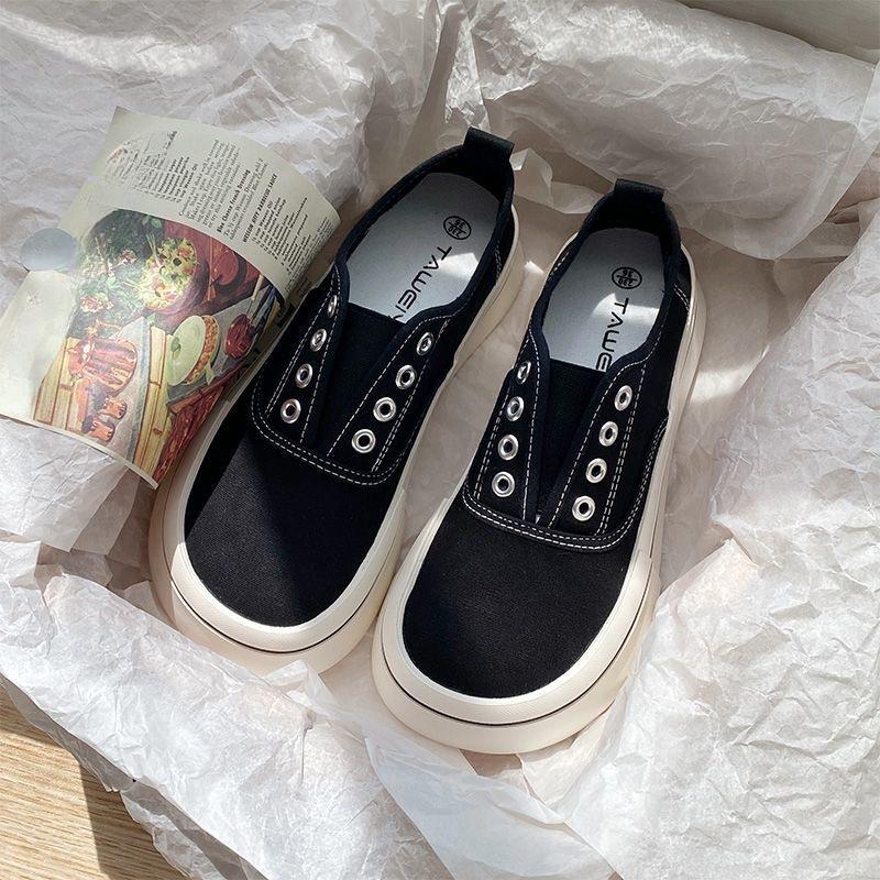Mango Head Canvas Shoes Женские дизайнерские туфли Sense Summer Thin One-pedal Board Shoes Show Feet Small Women Shoes