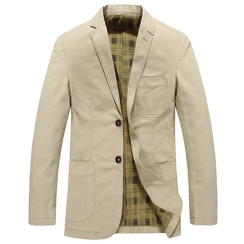 Spring and Autumn Men's Suit Collar Jacket Cotton Business Casual Jacket Men's Thin Coat Suit