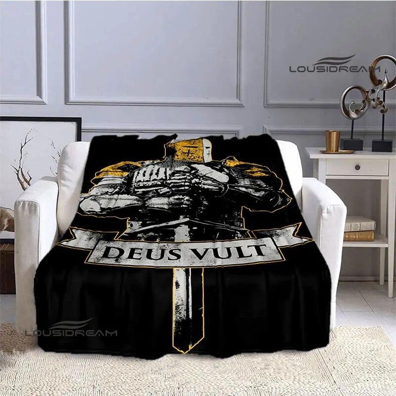 Crusade Cross Templars Knight Printed Blanket Flange Warm Blanket Bed Linings Picnic Blankets Home Travel Born Birthday Gift