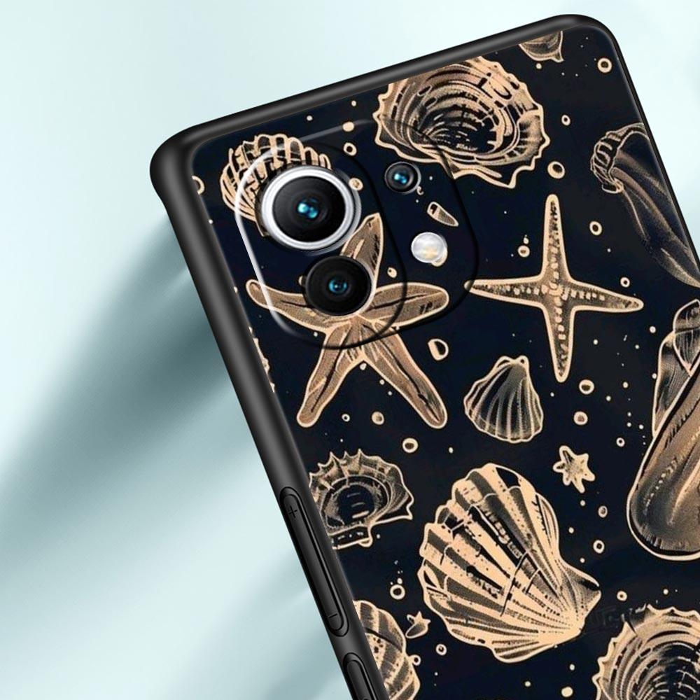 Ocean Coastal Seashell Seaweed Phone Case Cover for Xiaomi Mi 17 15 14 13 12 11 Ultra 15T 14T 13T 12T 11T Pro Lite 5G Soft TPU