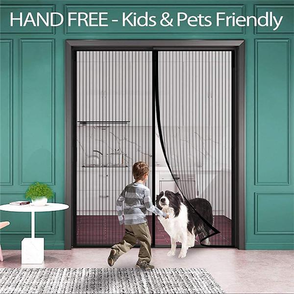 Магнитная москитная сетка большого размера, летняя антижук, занавески для дверей, сетка, автоматическое закрывание двери, волшебная сетка, кухонный экран