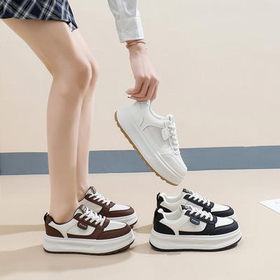 Женские кроссовки на платформе, высокие, на шнуровке, повседневная обувь, удобные, дышащие, массивные теннисные туфли