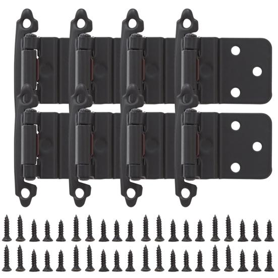 4/8 шт. петли для шкафа, холоднокатаная сталь, кухонные полускрытые петли, дверной бампер, заподлицо с креплением на лицо, фурнитура для шкафа