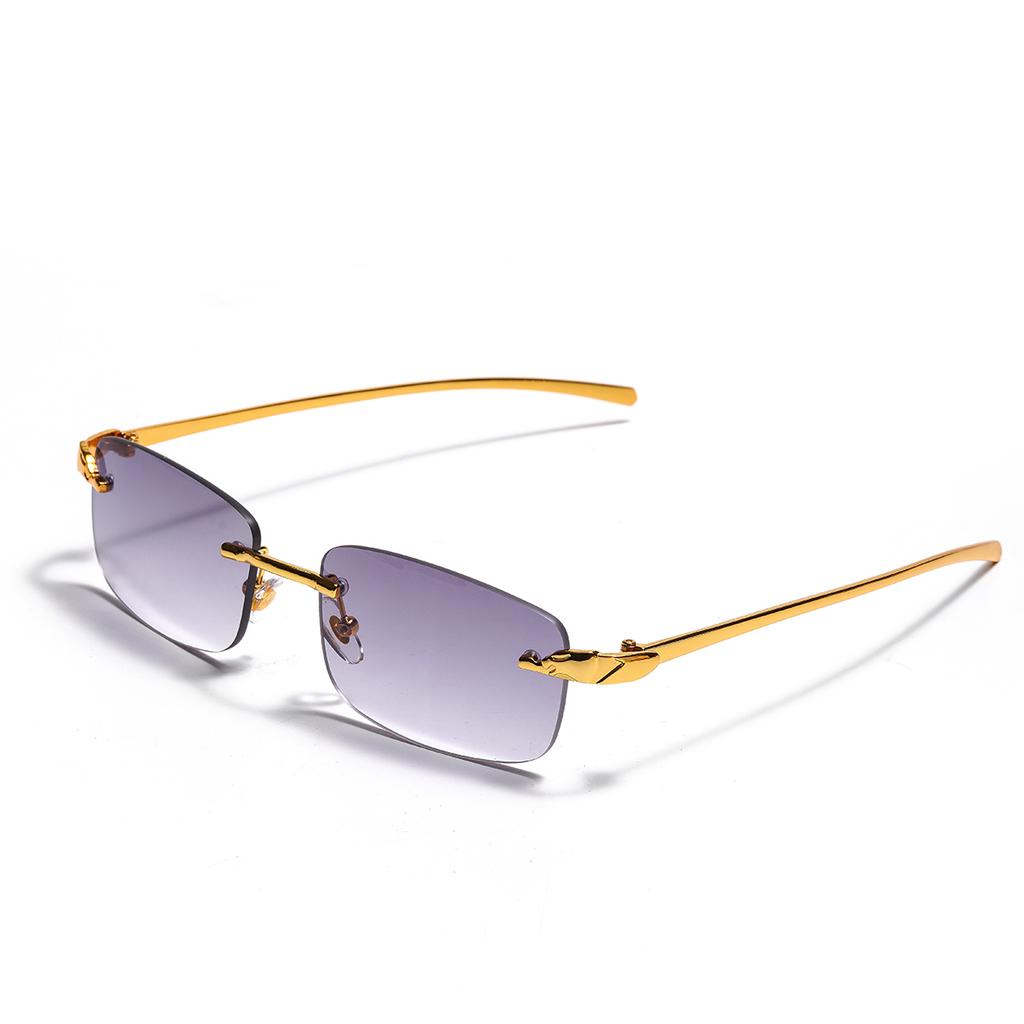 Ruiao Rimless Sunglasses UV400 Fashion Square Metal Glasses for Men Women Designer Man's Brand Sun Glasses Shades for Outdoor