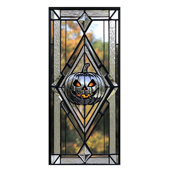 Хэллоуин Наклейка на окно Водонепроницаемый ПВХ Череп Паук Тыква Ведьма Мрачный Жнец Статическая наклейка на стекло Украшение для дома, офиса, вечеринки Декаль