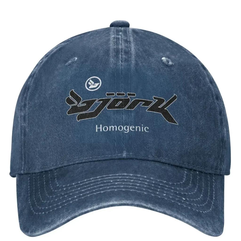 Casual Bjork Homogenic Logo Black White Baseball Caps Unisex Women Distressed Denim Snapback Hat Outdoor Running Golf