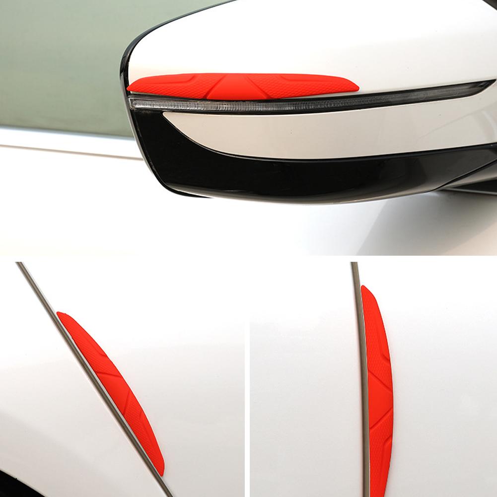 4Pcs Car Door Side Edge Anti-collision Protector Bar Stickers Protection Guards Rear View Mirror Cover Protection