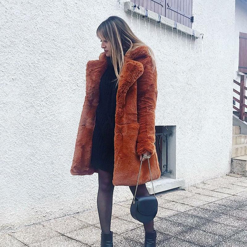 2025 Новая мода осень-зима для женщин, куртка из искусственного меха, женская корейская свободная куртка с длинным рукавом, теплая повседневная уличная одежда