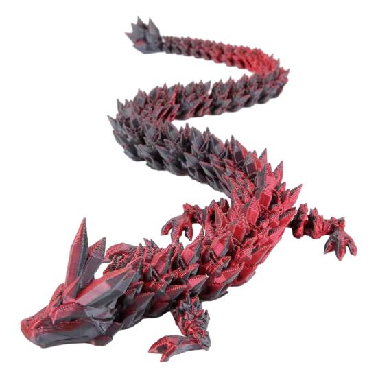 3D Printed Dragon Figurine Movable Joints Chinese Loong Figure Articulated Dragon Model Fidget Toy Desktop Decoration Ornament