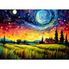 5d DIY Diamond Painting Cross Stitch Abstract Starry Sky Village Scenery Diamond Embroidery Mosaic Full Round Drill Home Decor