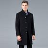 Кашемировое пальто с воротником-стойкой, новое поступление, шерстяное толстое пальто средней длины для папы, деловая теплая мужская одежда