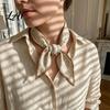 Soft Satin Fabric Wrap Paisley Silk Scarf Vintage Long Skinny Ribbon for Hair Comfortable Polyester Necktie Bag Wrap Retro Bandana Neck Elegant Gift