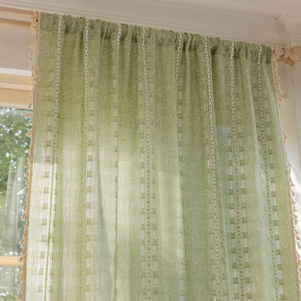 Curtain Finished Semi-Blackout Hollow Jacquard Living Room Balcony