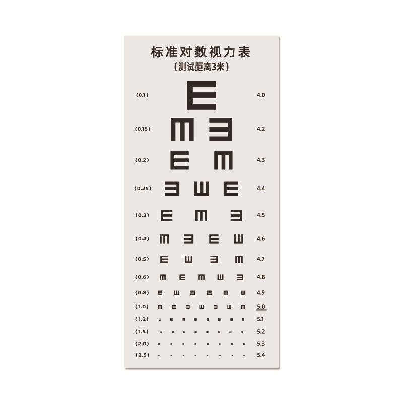 International Standard E Visual Acuity Test Chart Waterproof Logarithmic Visual Acuity Chart for Adults and Children To Measure Myopia Vision Sticker
