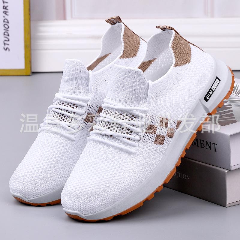 New Spring and Summer Fly-woven Sports Shoes Versatile Breathable Little White Shoes Student Casual Mesh Sports Shoes
