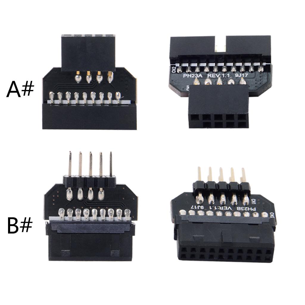 Motherboard USB 3.0 19/20pin to USB 2.0 9pin Adapt Connector Front Panel plug-in