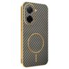 For Xiaomi Redmi A5 4G (171.7mm)/Poco C71 4G Phone Case Carbon Fiber Textured Electroplated TPU Back Cover