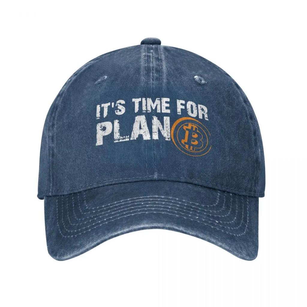 Denim It's Time For Plan B Bitcoin BTC Crypto Currency Baseball Caps Dad Cowboy Hats Blockchain Geek Cap Hats