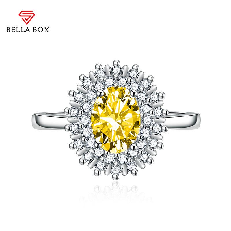 BELLA BOX Opening Resizable Rings For Women Zircon Engagement Party Fine Jewelry Gift