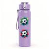 1PC Color Soccer Ball Set Pattern 750ml Color Plastic Sports Water Bottle Leakproof Flip Straw Lid Suitable for Sports Office Home Use