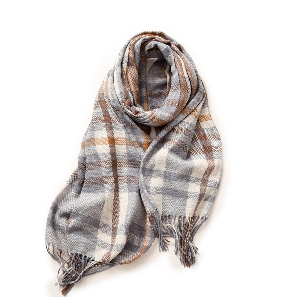 Medium To Long Thick Scarf Sweet and Warm Imitation Cashmere Scarf Plaid Shawl Scarf