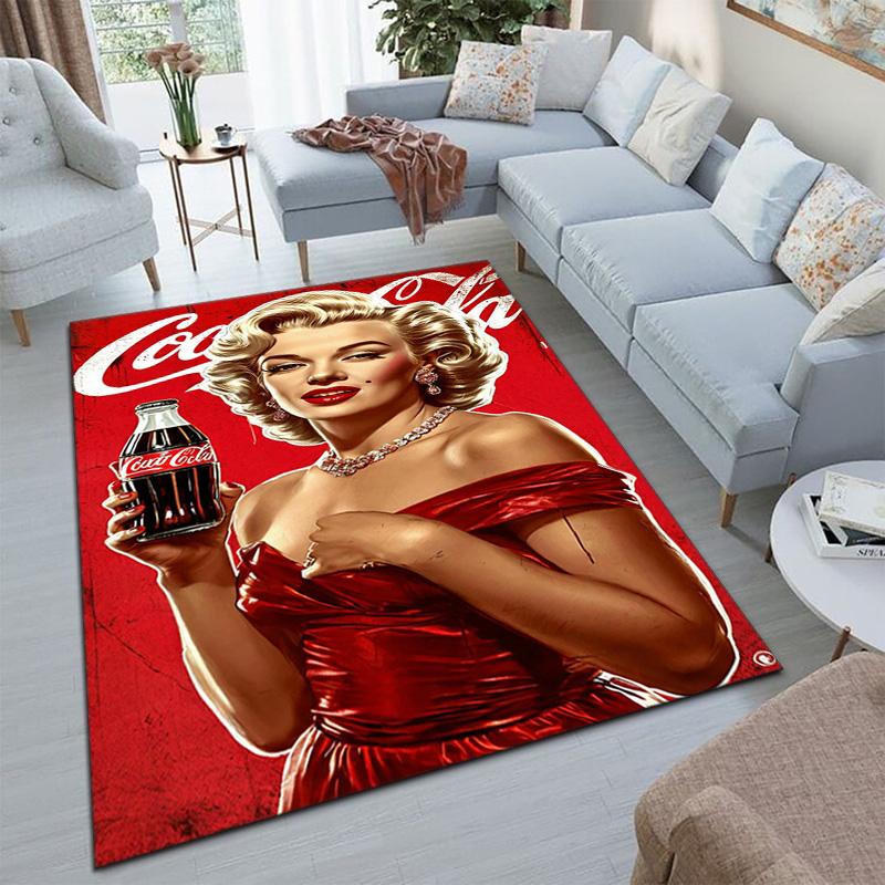 Christmas gift Halloween themed cola beverage Coca Cola carpet is suitable for living room and bedroom doormats office balcony decorative carpet V3