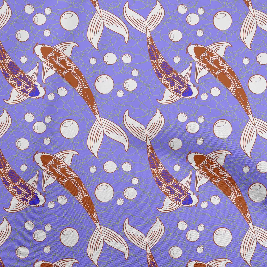 oneOone Хлопчатобумажная гибкая зеленая ткань, азиатский японский материал для шитья с рыбой кои, ткань с принтом в ярдах, 40 дюймов