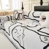Sofa Cushion With Tassel Cover Cloth Towel Anti Slip Dustproof Integrated Anti Slip Cartoon Cute Bear Comfortable Home Item