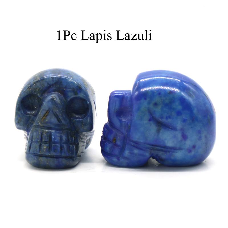 1Pc Natural Stone Carved Skull Natural Crystal Crafts Ornaments Halloween Ghost Festival Decorations Jewelry Furnishings Supplies Gifts 25x20x18 Mm