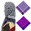 Winter Popular Rural Pattern Headwrap for Adult Unisex Fashion Checked Fringed Headcover Breathable Bandanas All Age