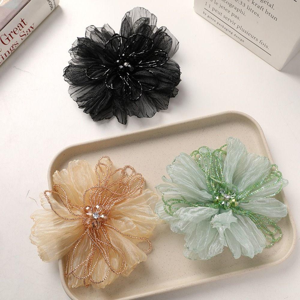 Organza Fabric Fabric Flower Corsage Beaded Flower Flower Applique Flower Patch Formal Wear