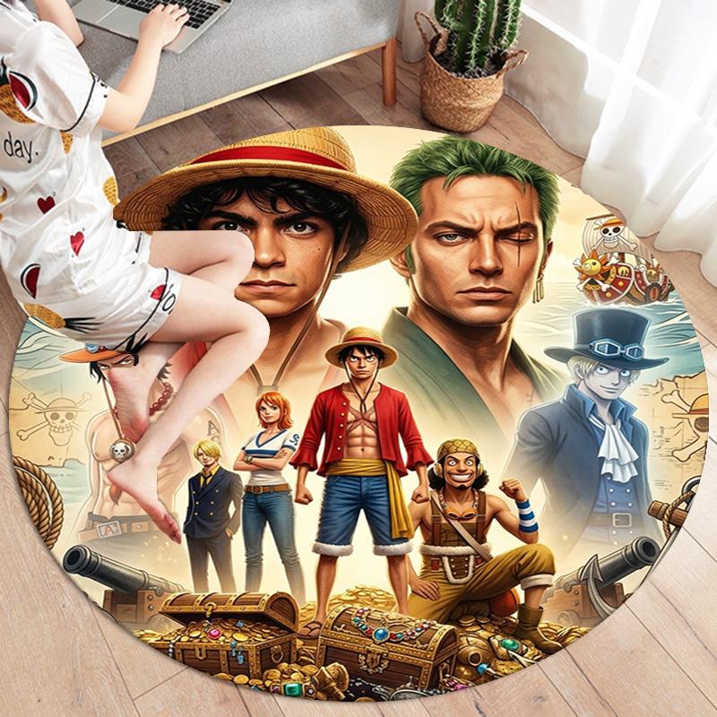 One Piece Round Area Rug Carpet Rug For Living Room Bedroom Sofa Playroom Decor Nonslip Floor Mat