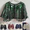 Vintage Women's Sequins Shawl Mesh Flapper Party Shawl Disfraz Evening Cape  Ladies