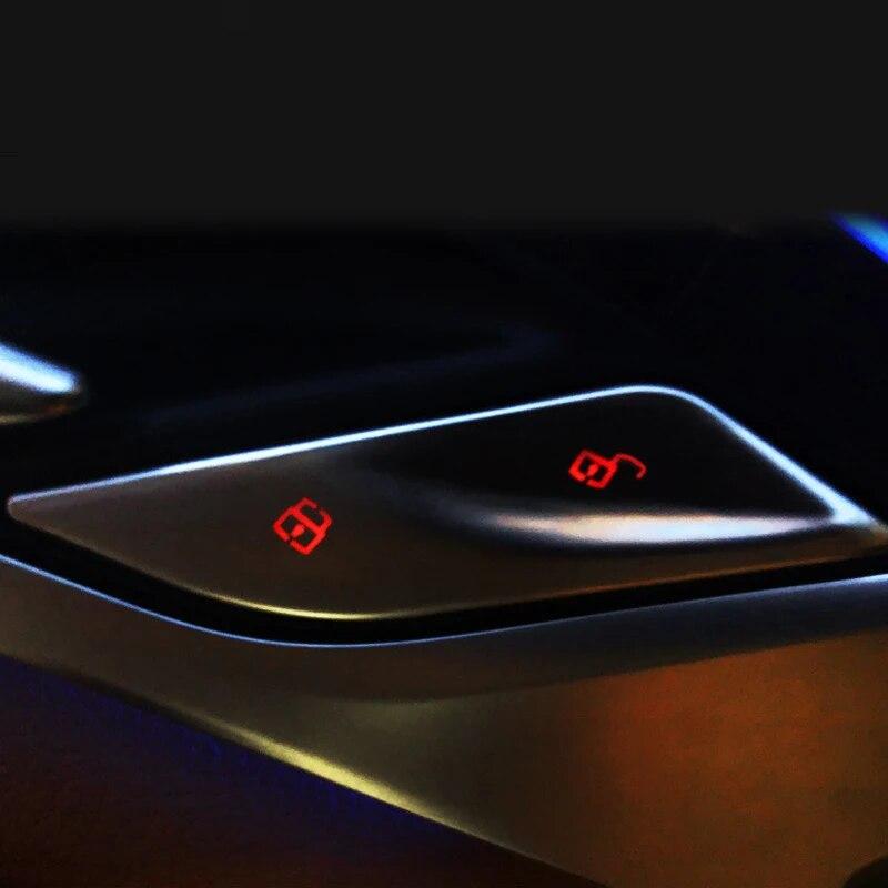 2 шт. Хромированные АБС-пластик Накладки на панель кнопки блокировки двери салона автомобиля Декоративные наклейки Автоаксессуары для BMW 5 серии G30 2018