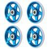 Mini 4WD Полностью алюминиевый роликовый набор с подшипниками из 4 штук 19 мм с пластиковым кольцом 5-спицевая звездообразная форма Синие x Белые детали